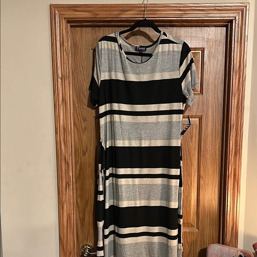 Black and Gray Striped Dress